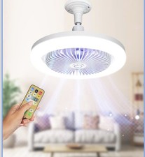 Modern Ceiling Fan With LED Light Remote Control Lighting E27 Bedroom Livingroom