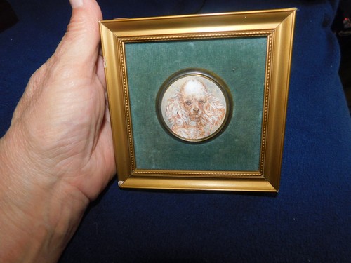 Miniature framed signed - framed, j