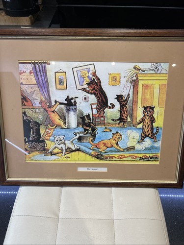 The cleaners comical cat print - cleaners,