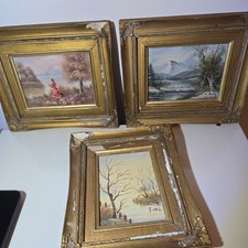Set Of 3 x Landscape Oil