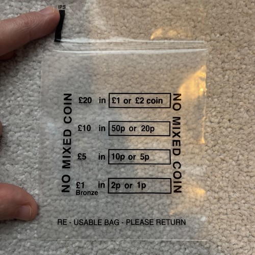 Plastic coin bags money - x,