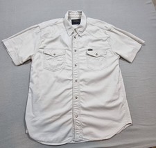 Wrangler Authentic Western Shirt  Vintage Men's Denim Look Size L heavy Cotton 