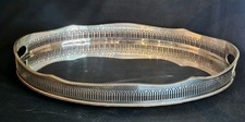 A 19thC  Victorian Sliver Plated Oval Gallery Service Tray