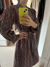 Liberty Vintage Dress Size 8 Wool & Cotton Long Sleeves Dress