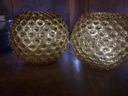 Mid century amber - mid, hobnail