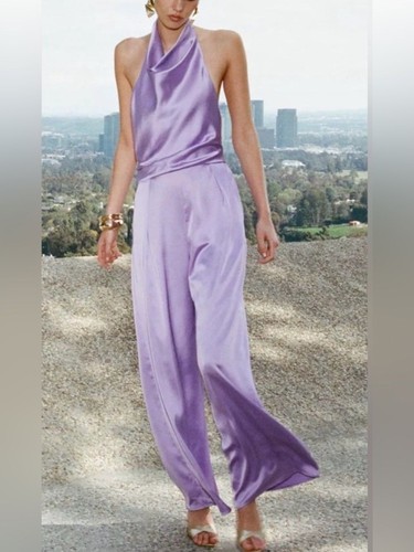 Zara purple satin - zara, halter