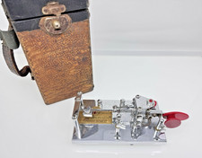 VINTAGE ~~ VIBROPLEX Original Telegraph Morse Key Bug with Case. 246909 Untested