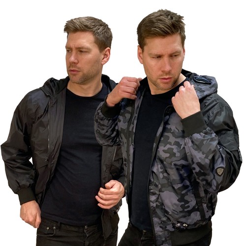 Mens waterproof hooded bomber - waterproof,