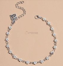 1x Trendy Women Chain Pendant Flower Silver Beech Ankle Bracelet  Foot Anklet
