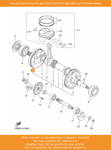 Yamaha crank b29 11422 - yamaha, b29-11422-00