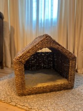 Zara home seagrass pet house & cushion