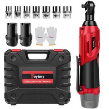 500Nm Electric Cordless Right Ratchet Wrench Power 2x Battery Kit