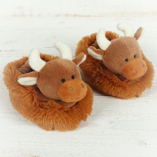 Highland cow coo baby slippers - cow,