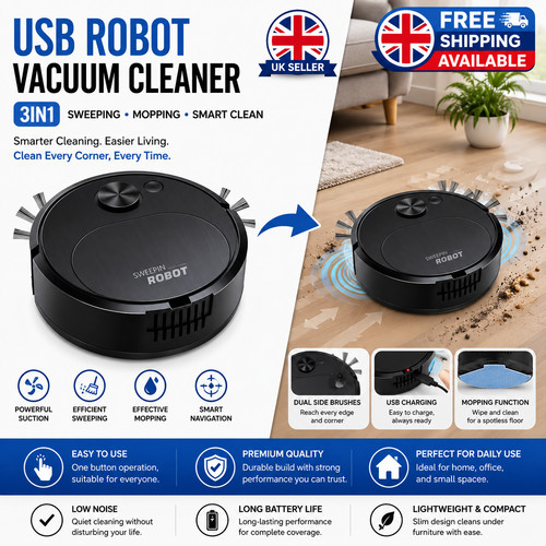 Usb robot vacuum cleaner 3in1 - robot,