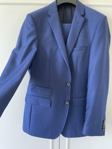Alfred brown blue suit - m&s,