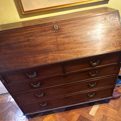 Drop front wood writing desk - wood,