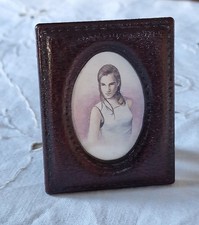 Vintage Miniature Faux Leather Photo Frame