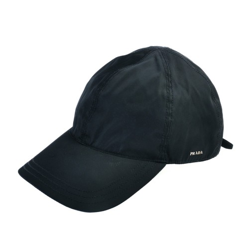 Prada black nylon baseball hat - black,