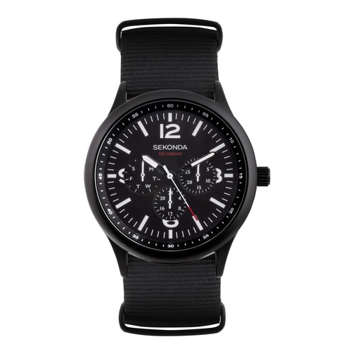Sekonda 43mm mens round - sekonda, black