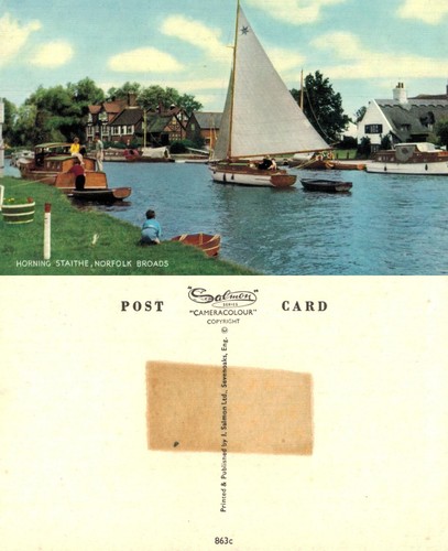 Vintage postcard horning - vintage,
