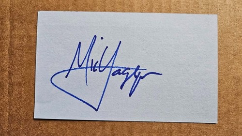 Mick jagger signed 3x5 blue - mick,