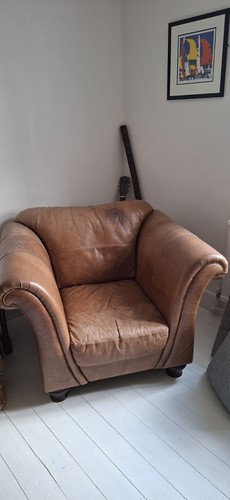 Leather arm chair - leather,