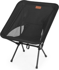 Rainberg Ultra Lightweight Camping Chair, Folding Chair - Black