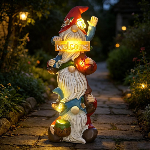 Garden gnome statue solar - garden,