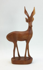 Hand Crafted 19.5cm Wooden Deer Antelope Gazelle Carved Figure