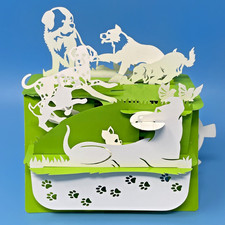 Santoro's, Silhouart, 3D Pop Up Interactive Greeting Card, Dogs in the Park