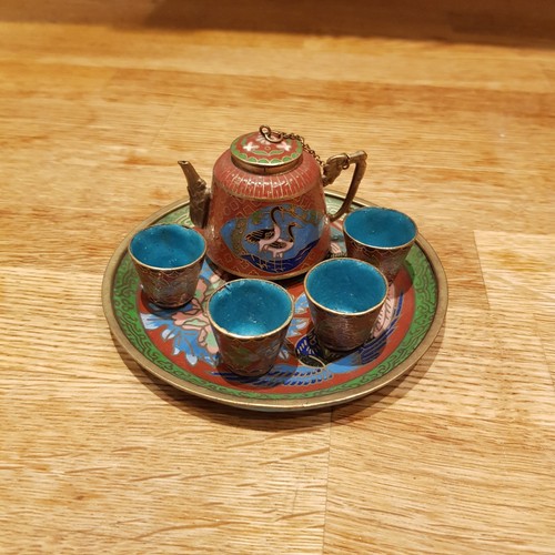 Vintage cloisonné mini tea - vintage,