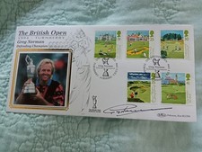 Benham Silk FDC Signed Greg Norman British Open Champ SHS Turnberry 5 Jul 94(Ex)
