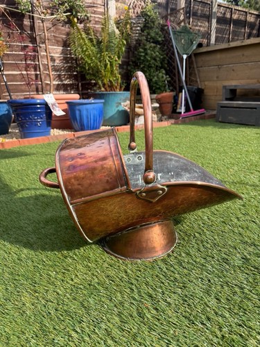 Vintage copper coal scuttle - vintage,