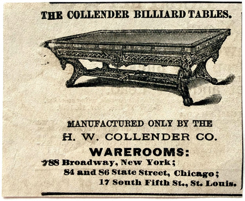 1881 the collender billiard - the,