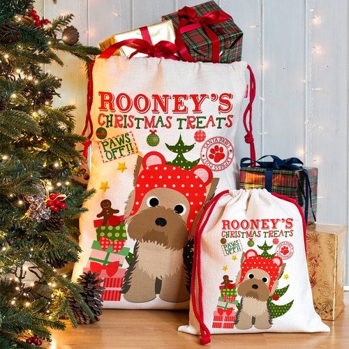 Yorkie christmas sack - yorkie,