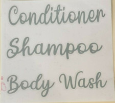 Shampoo, Conditioner, Body Wash Vinyl Labels / Stickers font colour