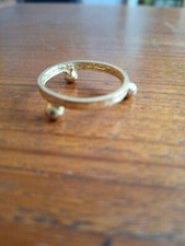 1950s Circular Stand Egg Gilt Ball Feet 3cm Stone Display Vintage Original MC