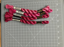 4x DMC Cotton Perle 5 Hand embroidery thread 25m  - 3 pink shades unused