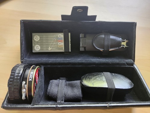 Shoe shine kit with - with, leather