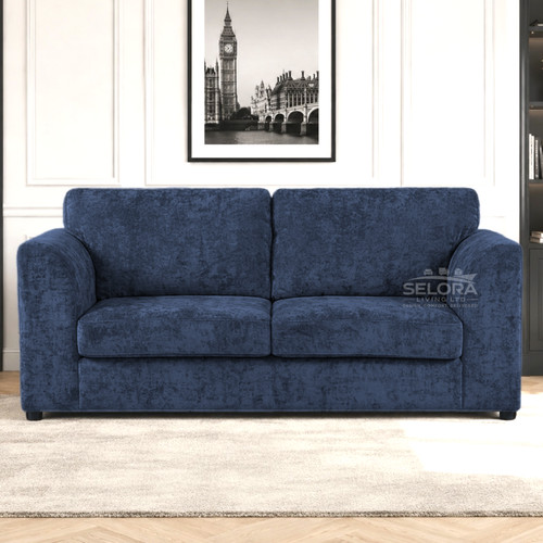 Midnight blue chenille fabric - blue,