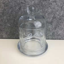 Clear Glass Sugar Bowl With