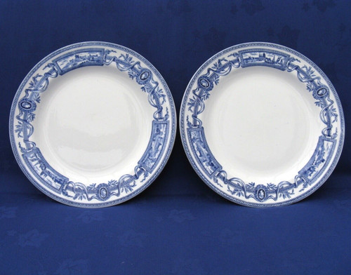 Pair minton antique blue and - minton,