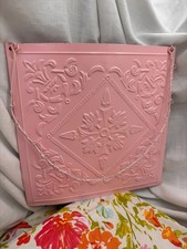 Pink Metal Embossed Floral Tin