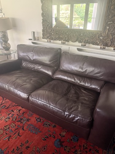 Brown leather seater - 2-seater, sofa