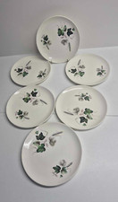 Mid Century Palissy Pottery Small Dinner Plates Set of 6 Shadow Rose Vintage