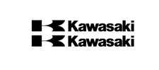 Kawasaki x 2 solid colour Decals in Black for Bike, Car, Van, Helmet, Glass,