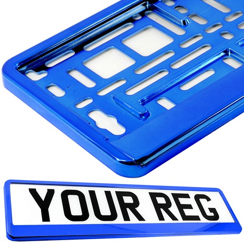 Super chrome blue car number - chrome,