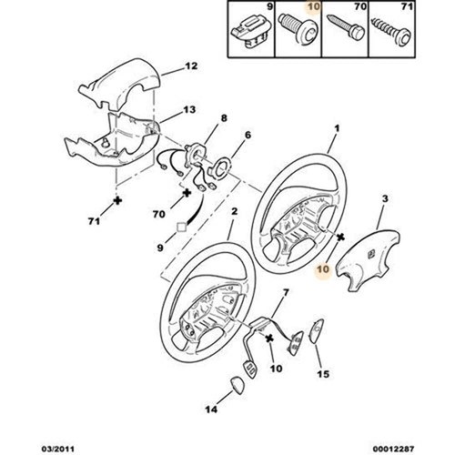 Steering wheel screw citroen - steering-wheel,