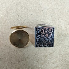 2 X Western germany Vintage Scarf Clips, Square And Round 