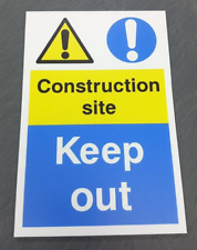 CONSTRUCTION Site Safety Sign - 'Construction Site Keep Out' - 1.2MM PVC